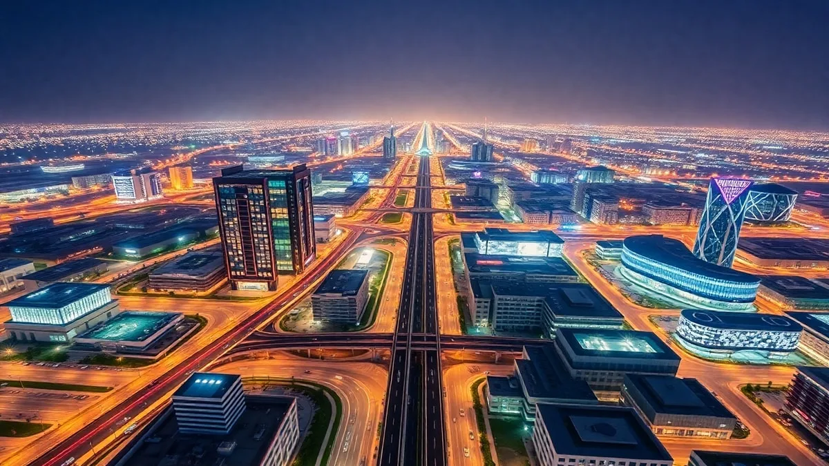 Futuristic smart city visualization representing NEOM and THE LINE
