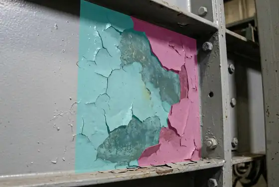 AI segmentation mask on coating delamination