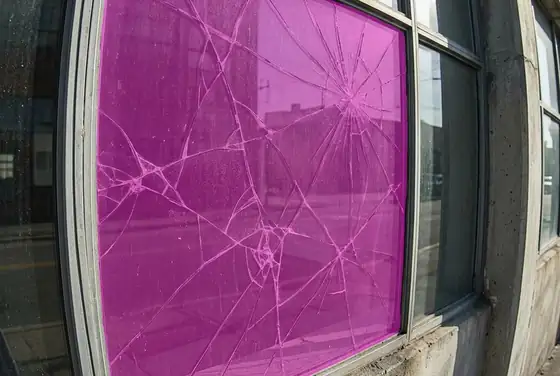 AI segmentation mask on cracked glazing