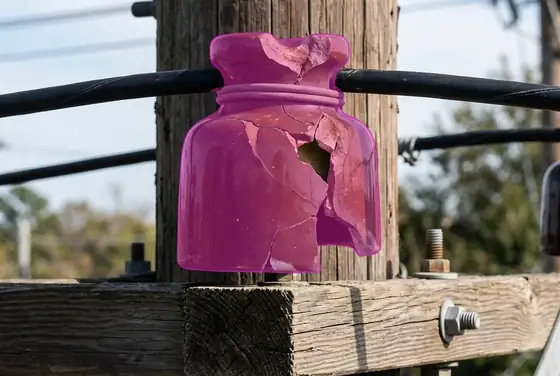 AI segmentation mask on a damaged insulator