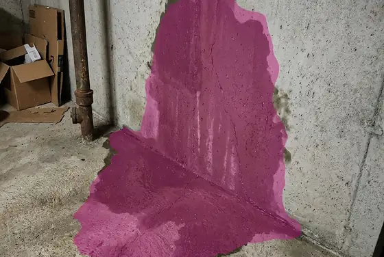 AI segmentation mask on a leak or seepage