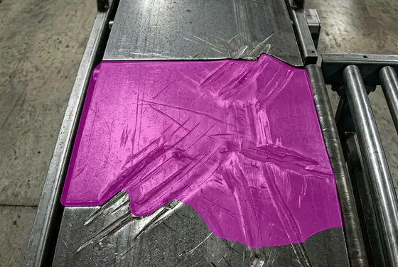 AI segmentation mask on mechanical surface damage