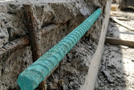 AI segmentation mask on exposed reinforcement bar