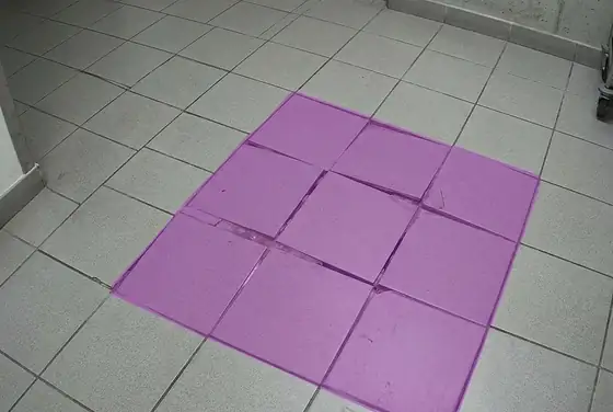 AI segmentation mask on misaligned tiles