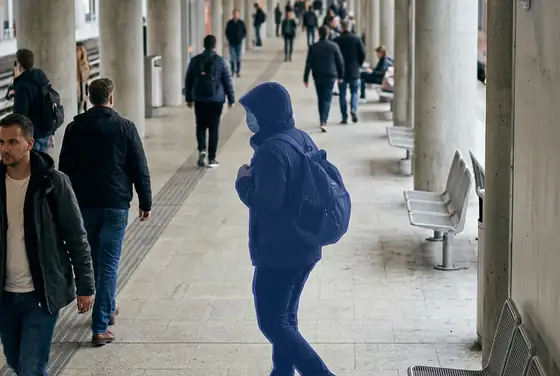 AI segmentation on a person concealing their face